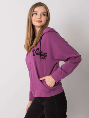 Hanorac violet cu fermoar