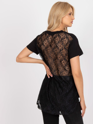Bluză elegantă neagră cu dantelă