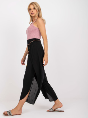 Pantaloni eleganți negri cu talie înaltă