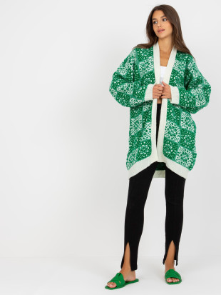 Cardigan damă alb-verde RUE PARIS