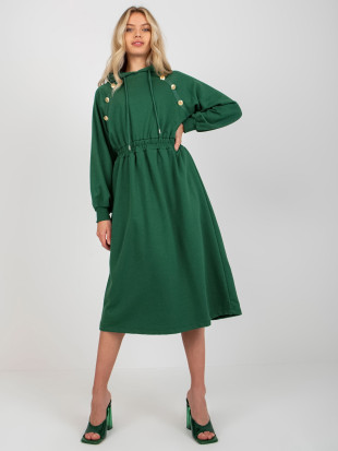 Rochie sport verde închis cu glugă