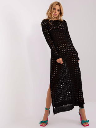 Rochie maxi de plajă neagră cu fante