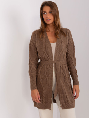 Cardigan maro cu curea