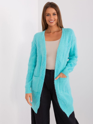 Cardigan mint cu model fără închidere