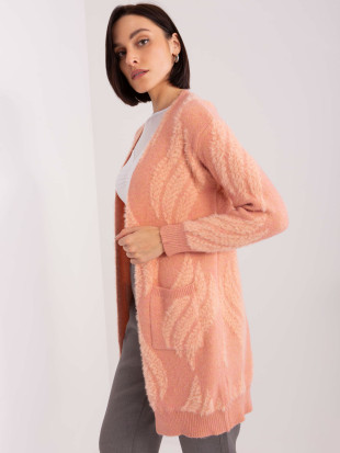 Cardigan roz cu buzunare