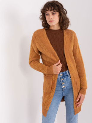 Cardigan damă camel cu buzunare