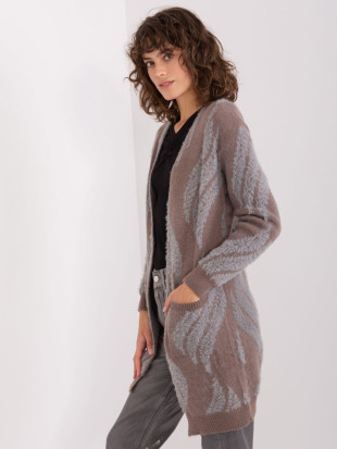 Cardigan tricotat maro închis