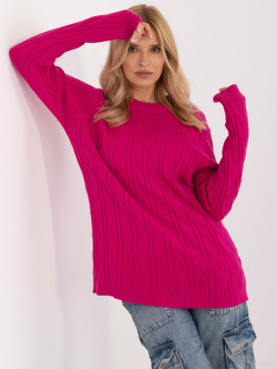 Pulover fucsia cu mâneci lungi