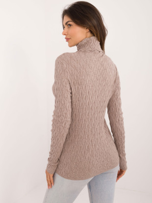 Pulover elegant bej cu guler