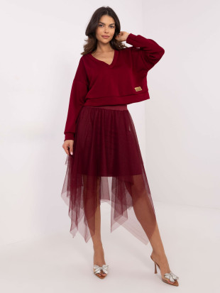 Compleu elegant în culoare bordo