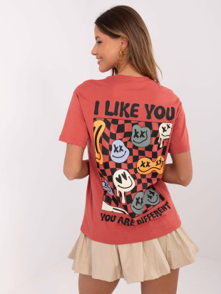 Tricou corai cu mânecă scurtă