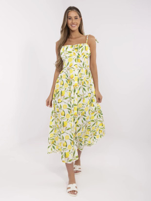 Rochie maxi cu croi evazat în ecru