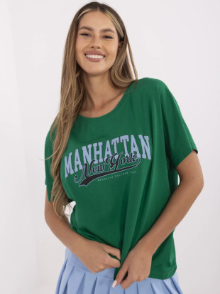 Tricou verde stilat cu mânecă scurtă