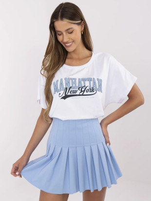 Tricou alb cu mânecă scurtă
