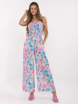 Salopetă florală în culoarea mentă