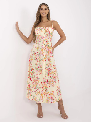Rochie midi cu flori și bretele