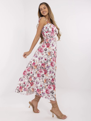 Rochie midi cu flori și bretele