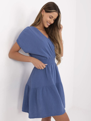 Rochie albastră evazată