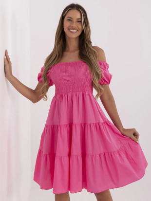 Rochie de vară evazată în roz închis
