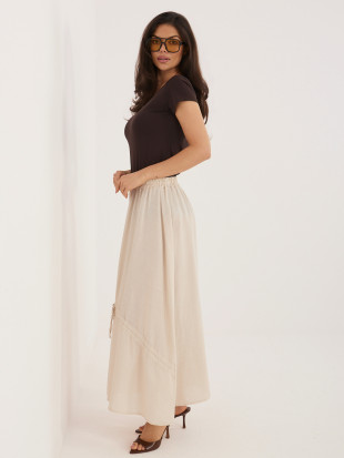 Fustă midi bej cu cordon