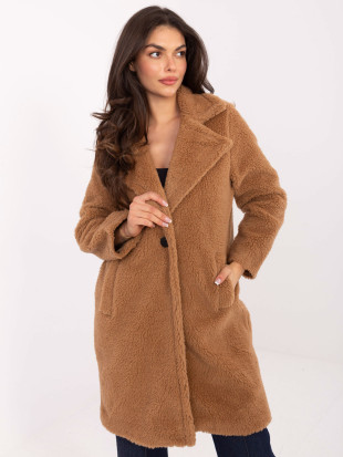 Palton camel elegant cu căptușeală