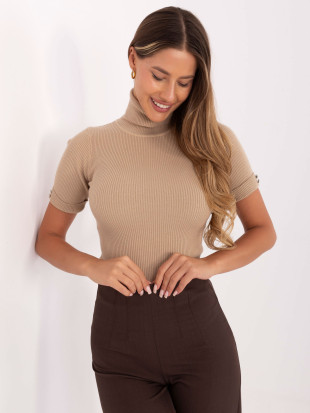 Pulover elegant maro cu guler