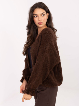 Cardigan maro cu volan