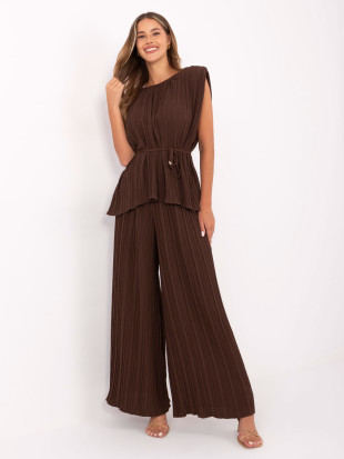 Compleu elegant în culoare maro închis