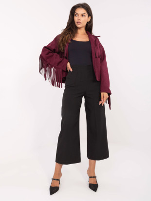 Pantaloni eleganți negri cu talie înaltă