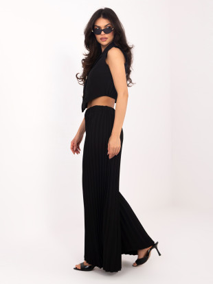 Set elegant negru cu vestă și pantaloni