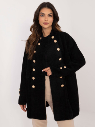 Palton elegant din alpaca negru