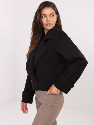 Palton elegant negru de tranziție