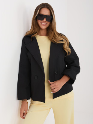 Palton scurt de tranziție cu mâneci 3/4, negru