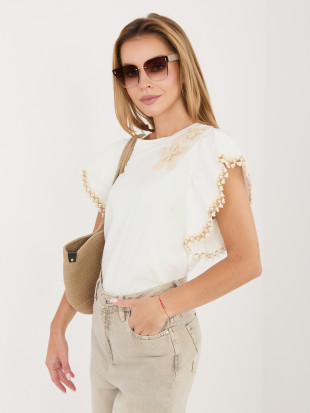 Bluză albă cu aplicație