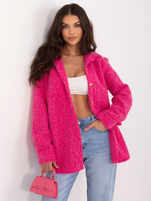 Jachetă de tranziție fucsia cu guler