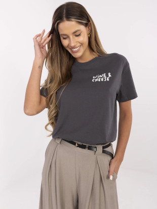 Tricou stilat gri cu mâneci scurte