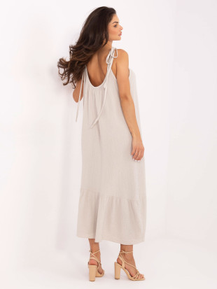 Rochie bej cu volan