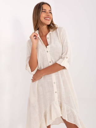 Rochie de vară asimetrică în nuanță de bej deschis