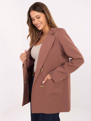 Sacou elegant bej cu căptușeală și buzunare
