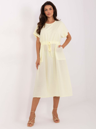 Rochie de vară evazată în galben deschis