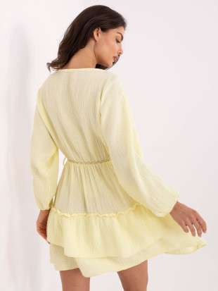 Rochie de vară evazată în galben deschis