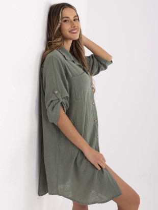 Rochie oversize cu mânecă 3/4 în culoare bej