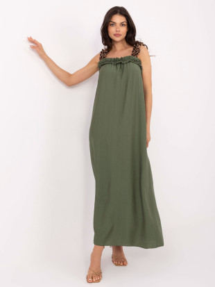 Rochie maxi în culoare khaki