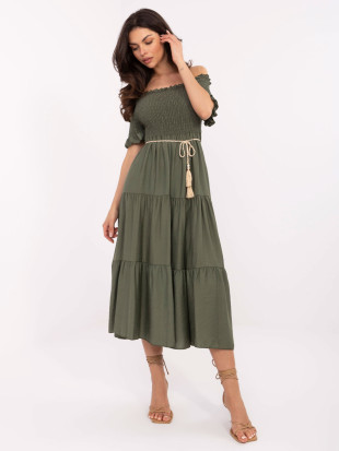 Rochie midi elegantă cu volane
