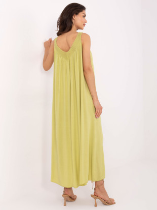 Rochie oversize verde lămâie cu decolteu în V