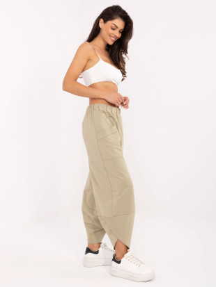 Pantaloni sportivi eleganți în culoare verde măsliniu