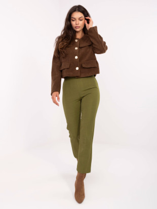 Pantaloni eleganți în culoare măslinie