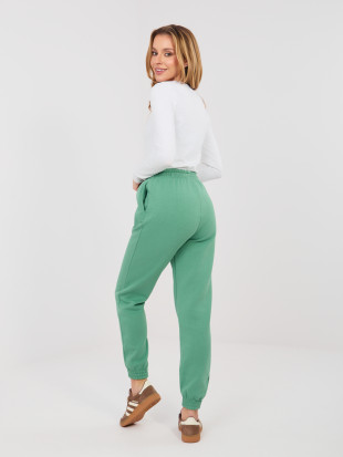 Pantaloni de trening pistachio cu talie înaltă