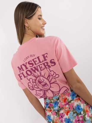 Tricou roz cu imprimeu