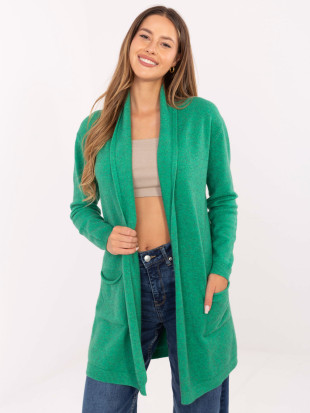 Cardigan verde cu buzunare
